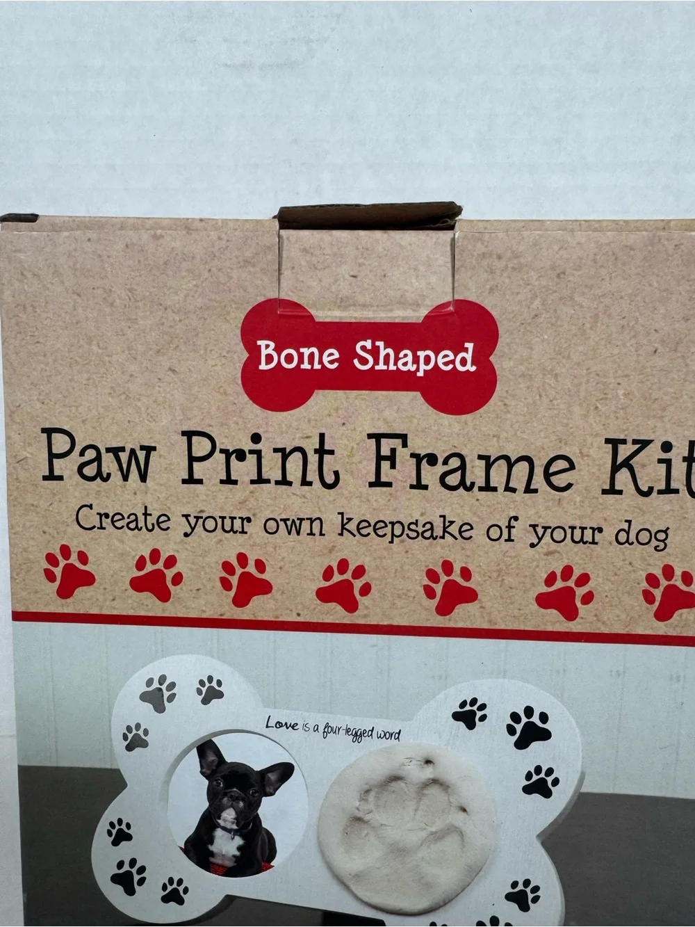 Bone-Shaped Paw Print Frame Kit - White